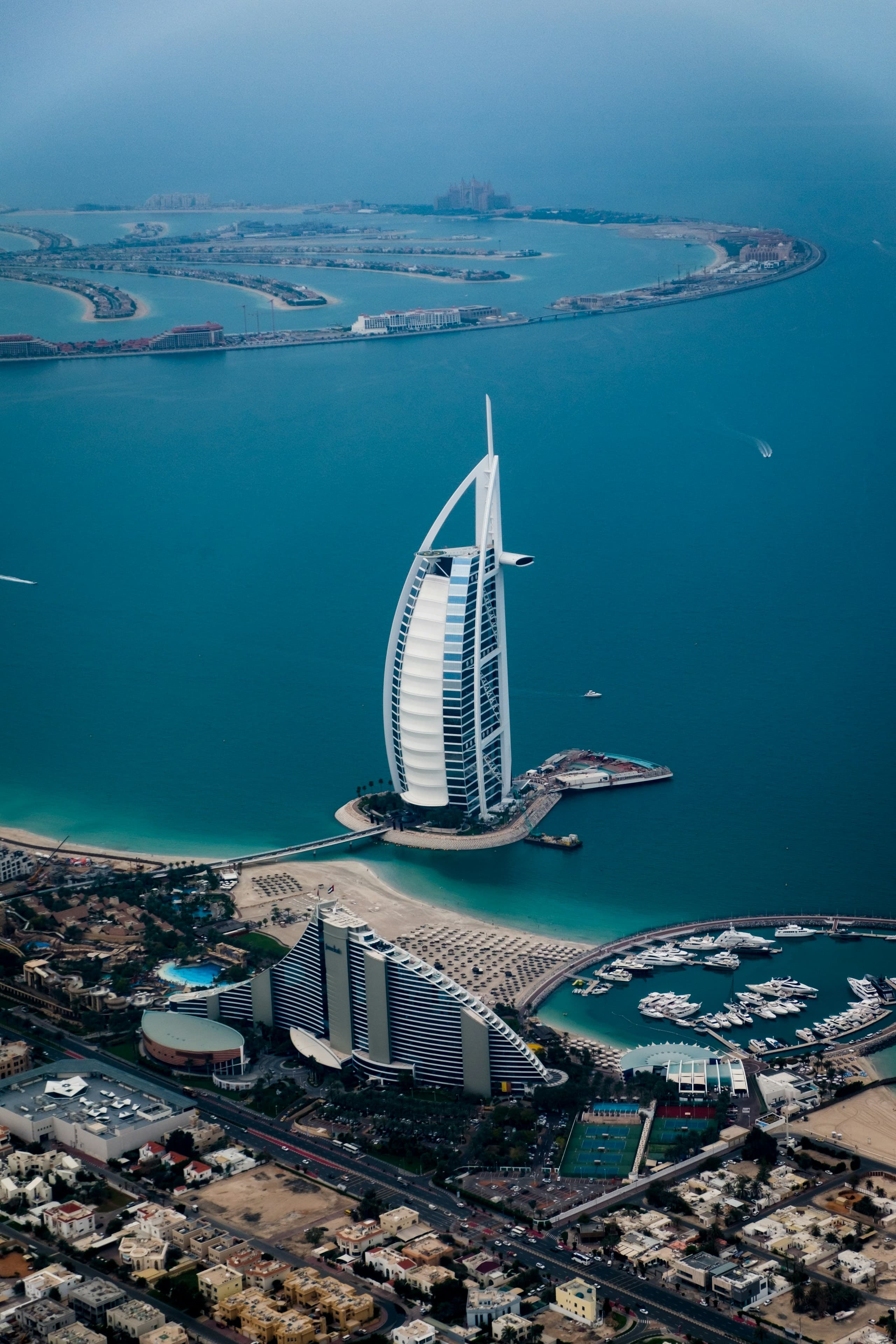 Luxury Dubai downtown skyline at golden hour